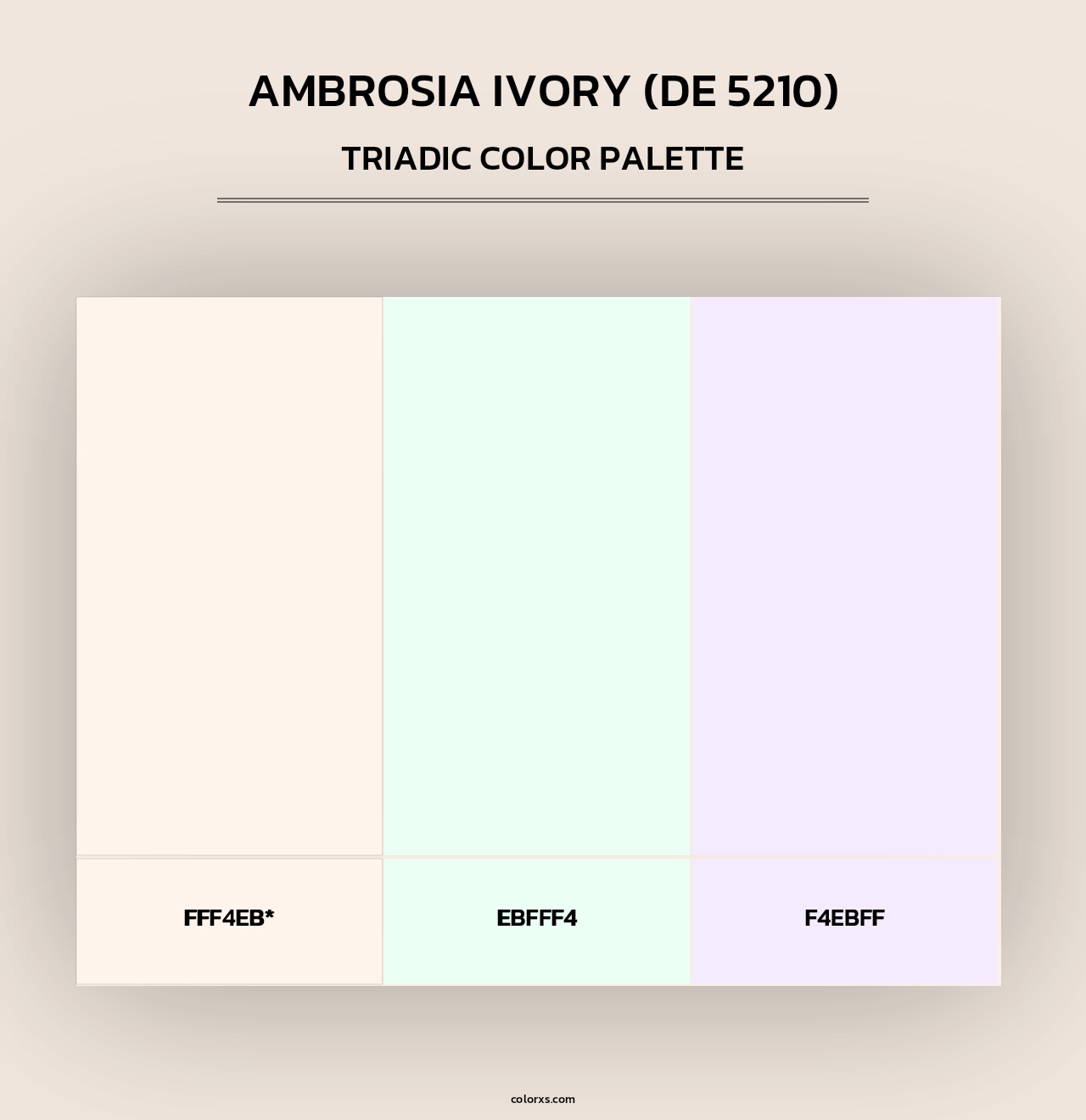 Ambrosia Ivory (DE 5210) - Triadic Color Palette