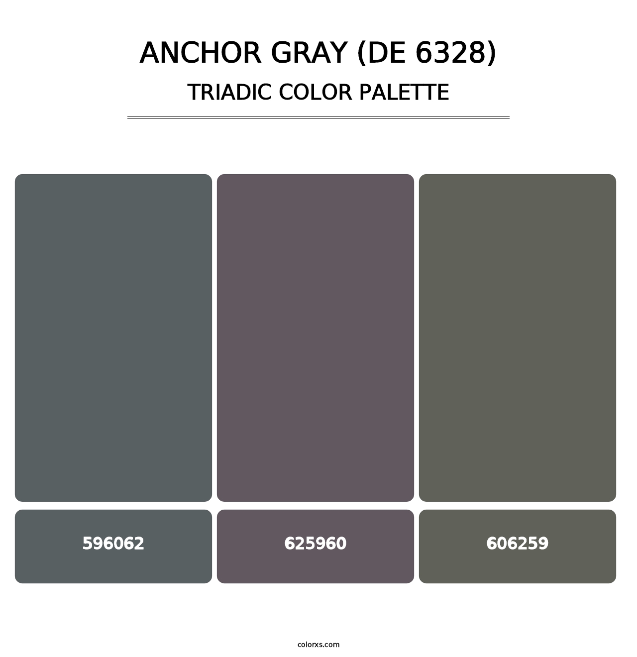 Anchor Gray (DE 6328) - Triadic Color Palette