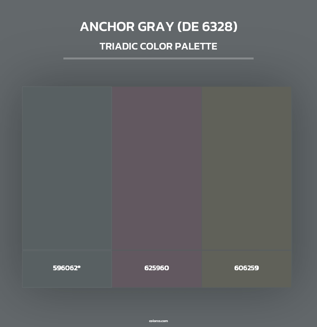 Anchor Gray (DE 6328) - Triadic Color Palette