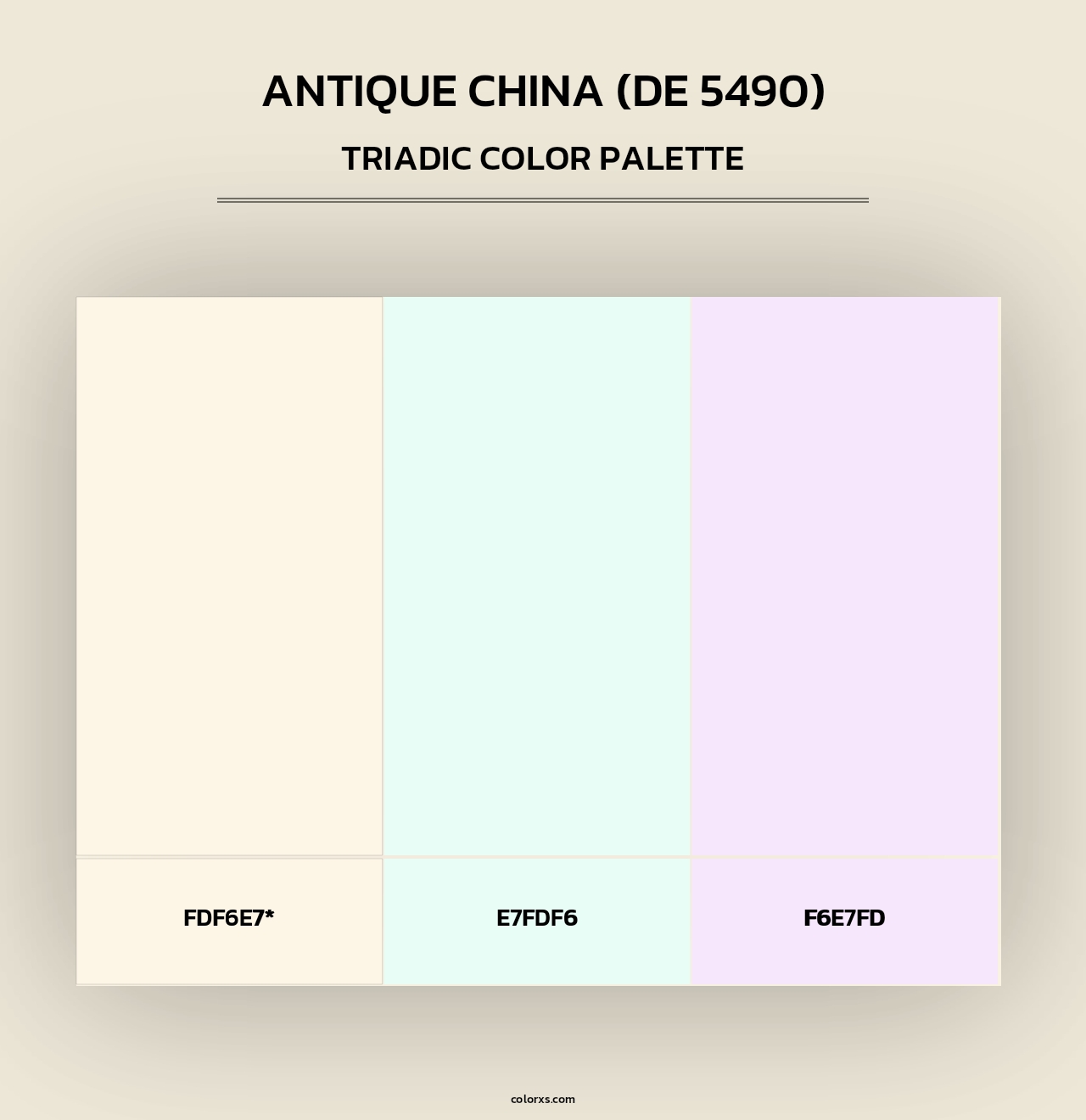 Antique China (DE 5490) - Triadic Color Palette