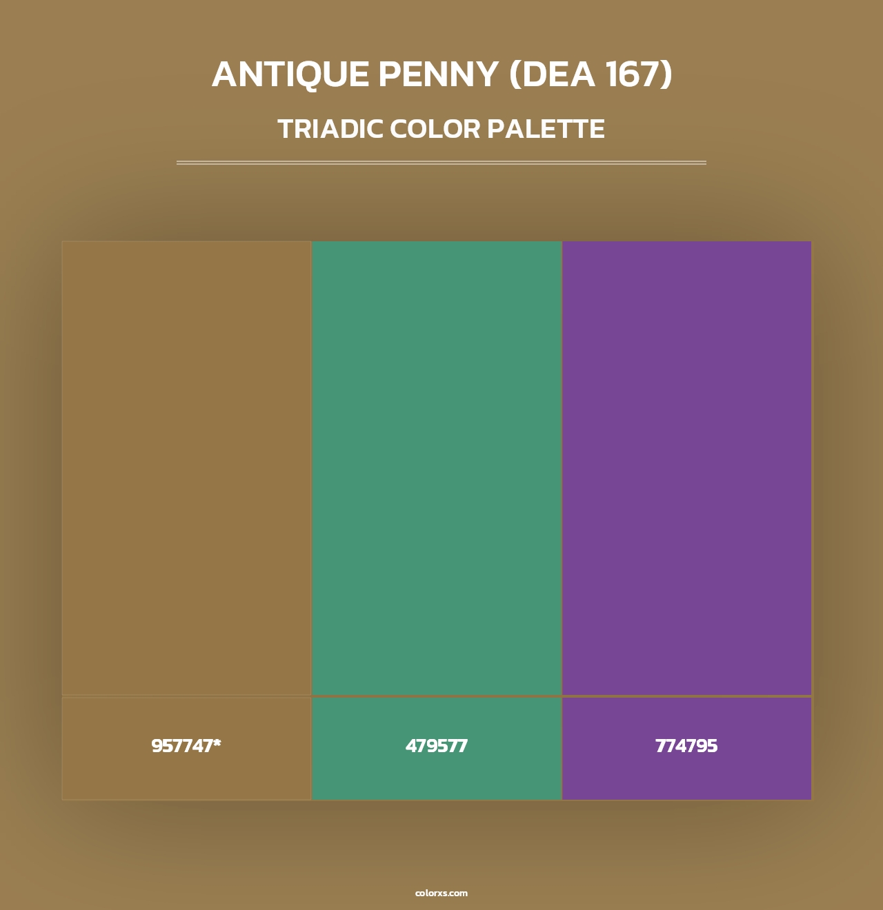 Antique Penny (DEA 167) - Triadic Color Palette