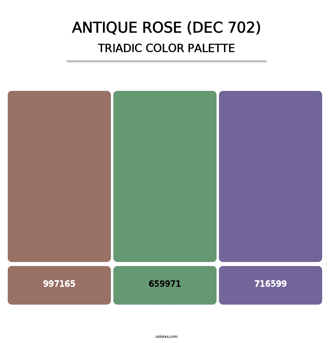 Antique Rose (DEC 702) - Triadic Color Palette