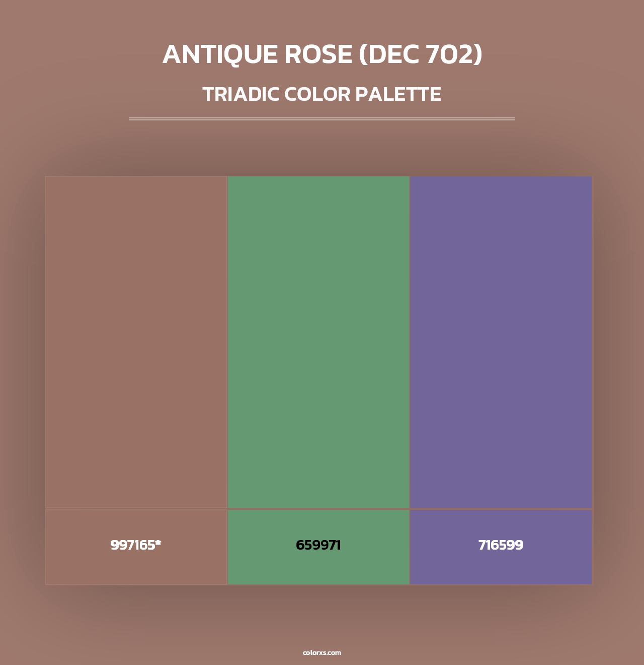 Antique Rose (DEC 702) - Triadic Color Palette