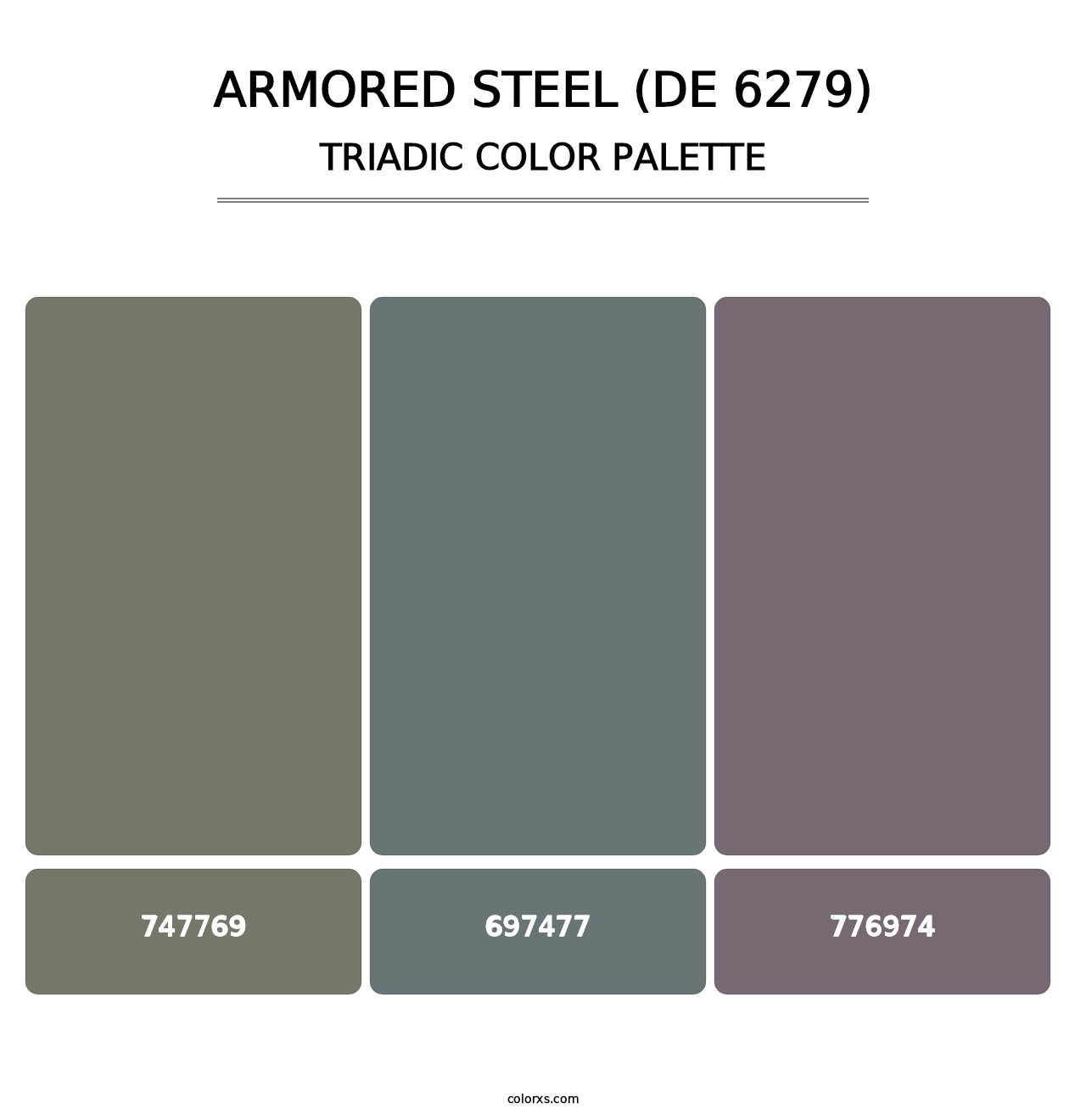Armored Steel (DE 6279) - Triadic Color Palette