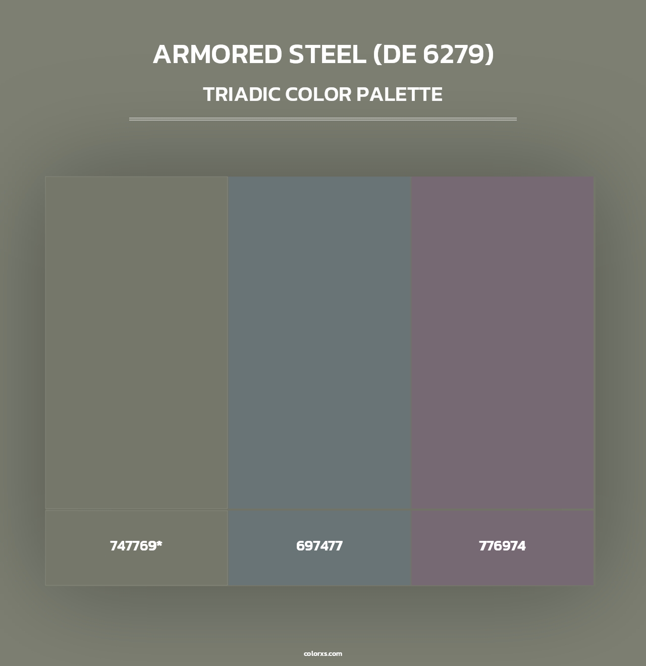 Armored Steel (DE 6279) - Triadic Color Palette