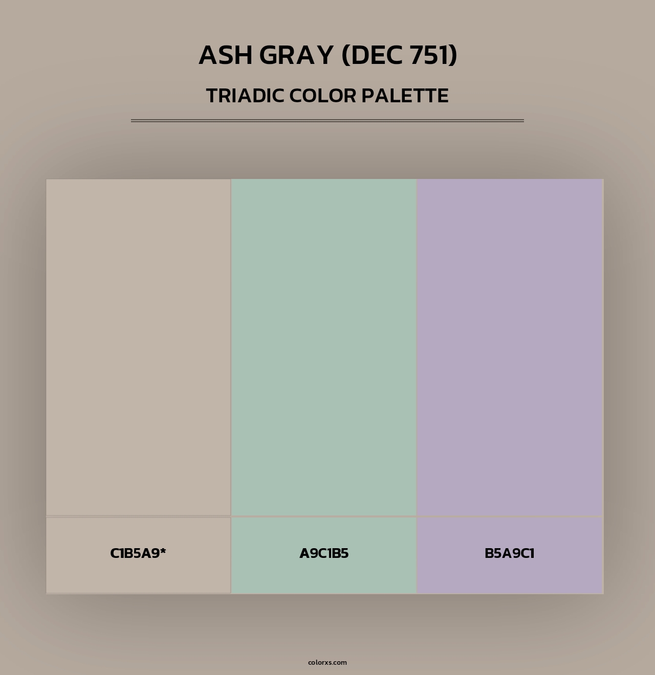 Ash Gray (DEC 751) - Triadic Color Palette