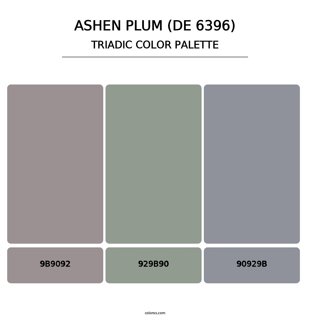 Ashen Plum (DE 6396) - Triadic Color Palette