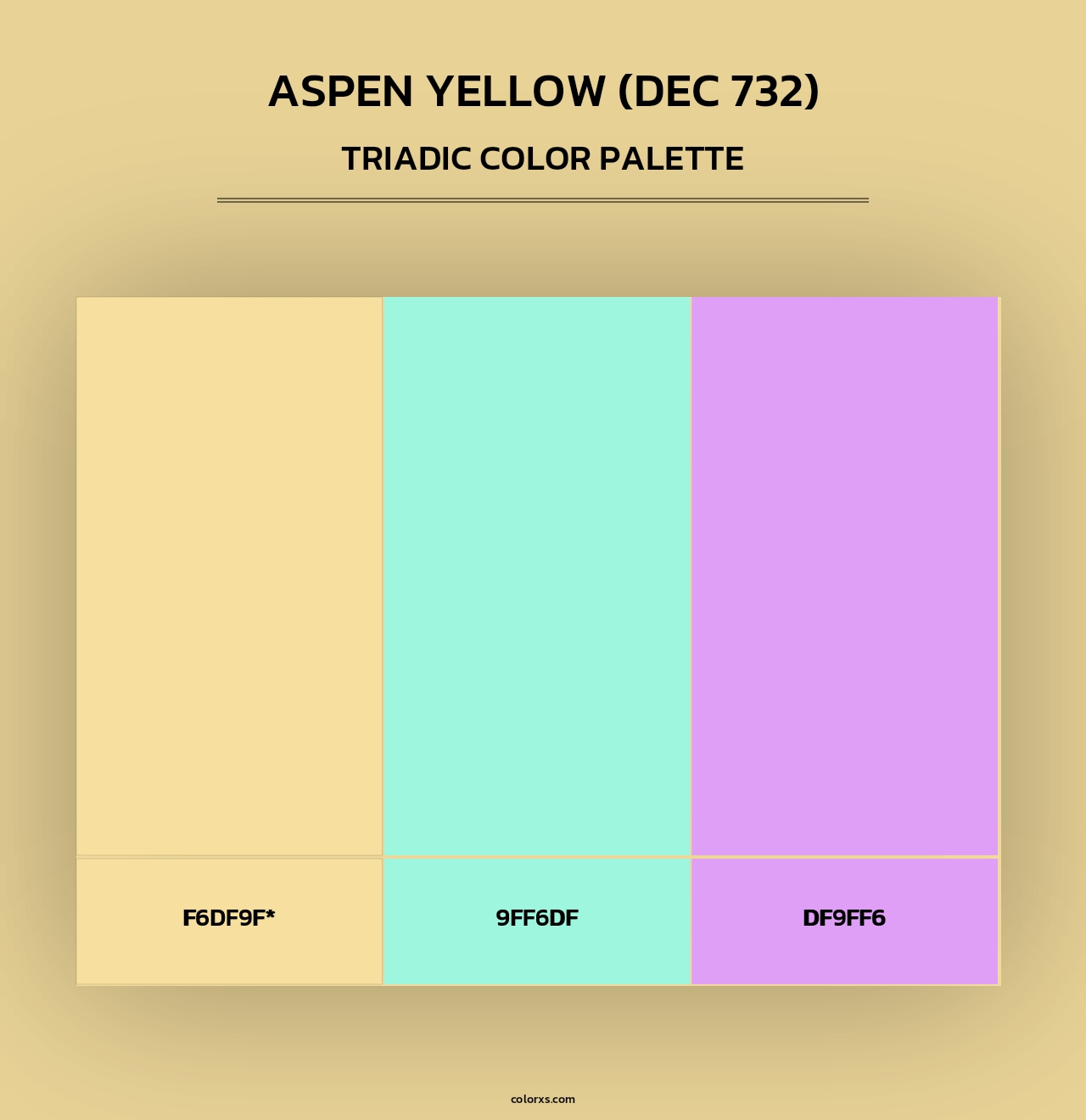 Aspen Yellow (DEC 732) - Triadic Color Palette