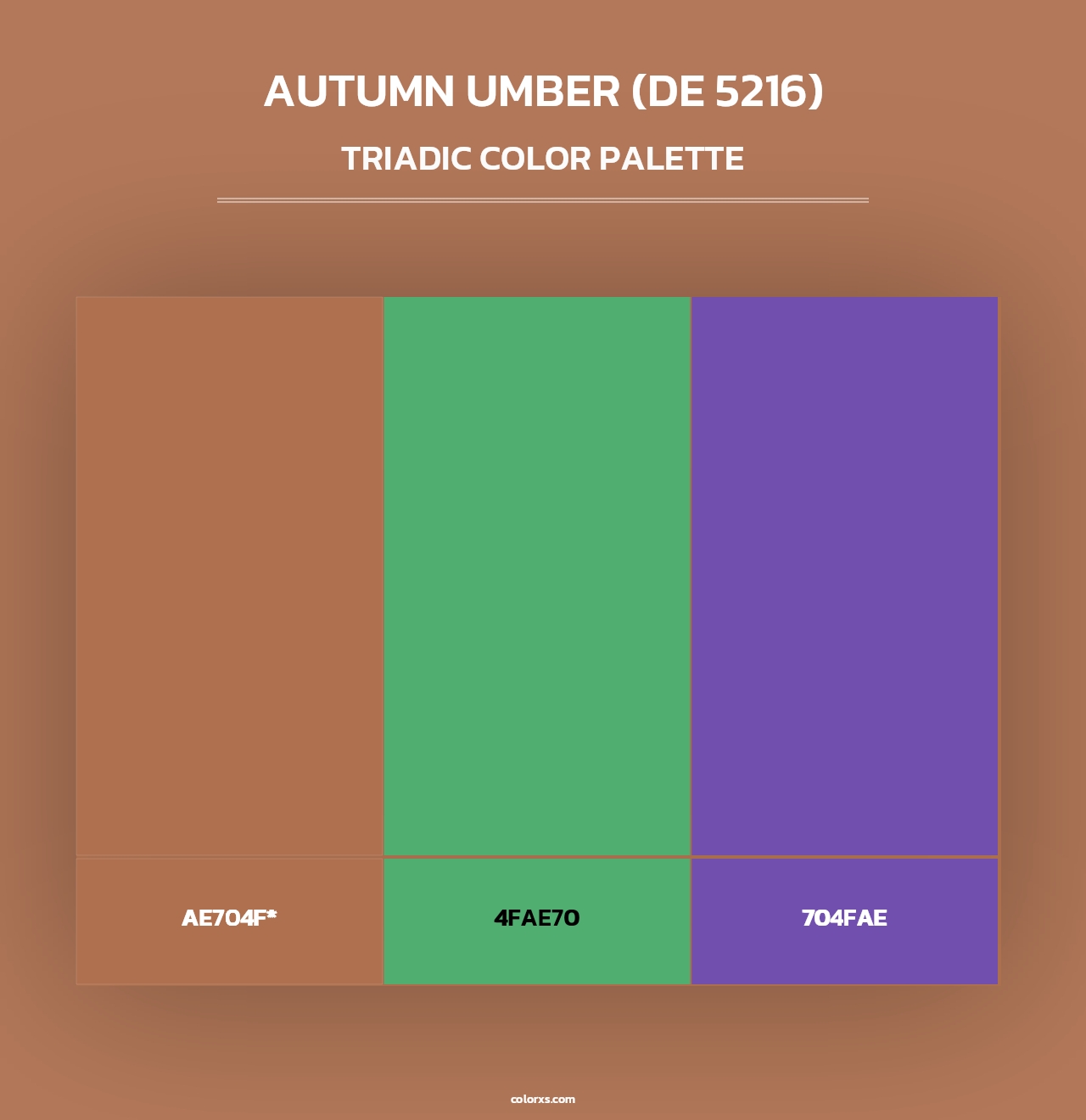 Autumn Umber (DE 5216) - Triadic Color Palette