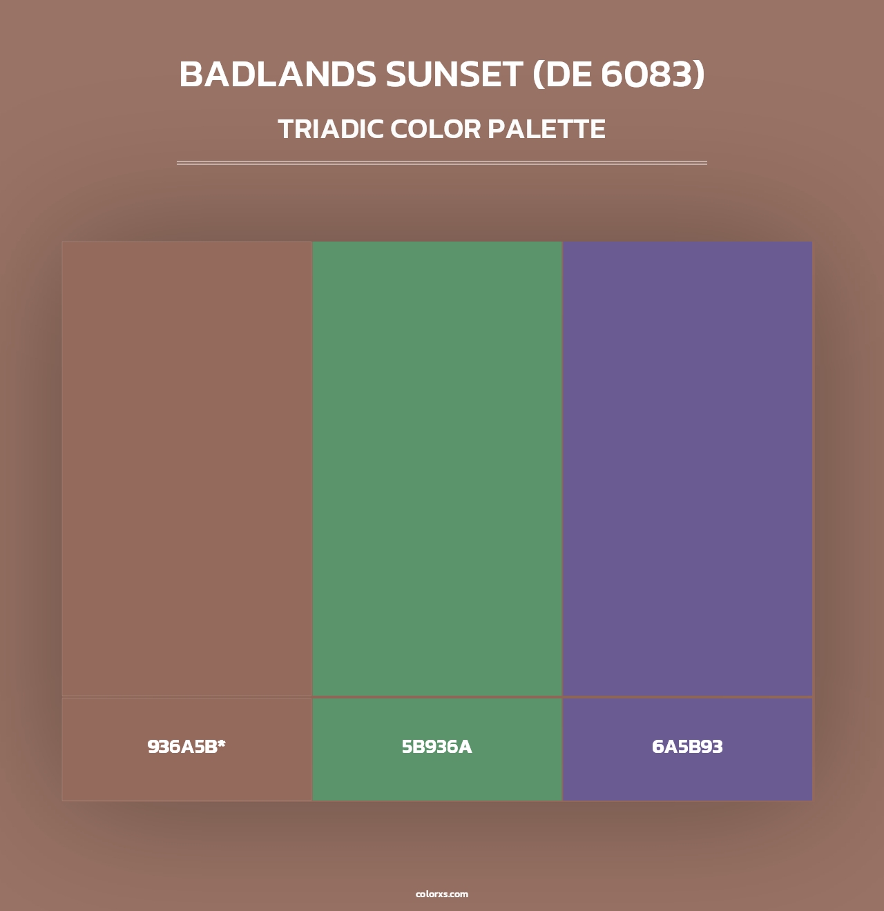 Badlands Sunset (DE 6083) - Triadic Color Palette