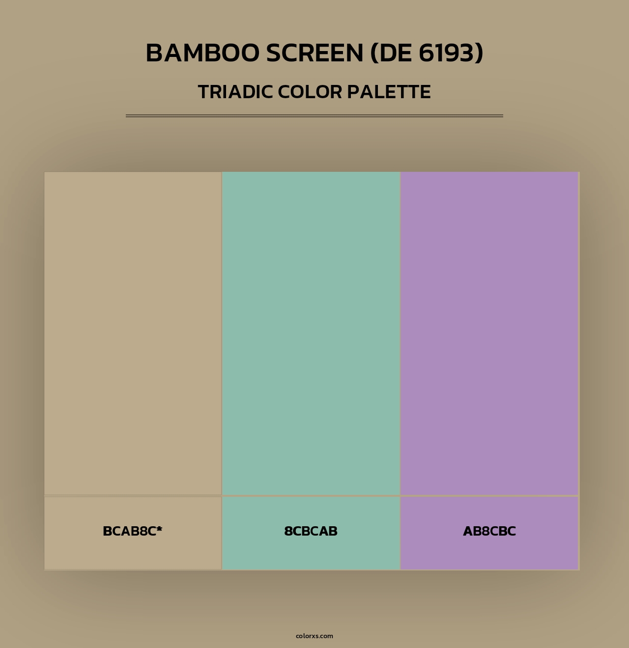 Bamboo Screen (DE 6193) - Triadic Color Palette