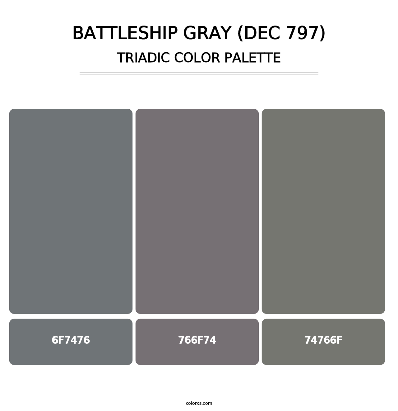Battleship Gray (DEC 797) - Triadic Color Palette