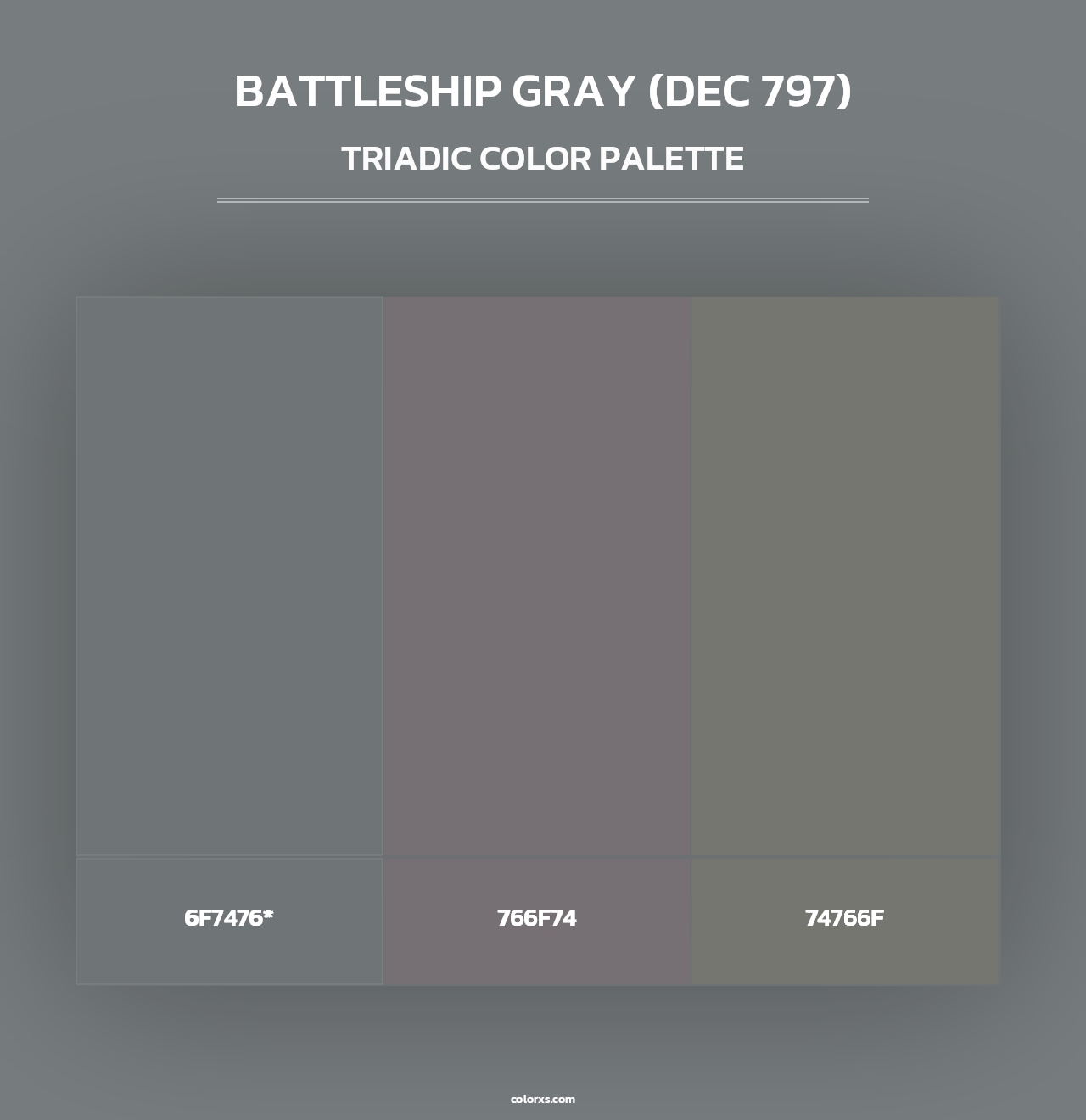 Battleship Gray (DEC 797) - Triadic Color Palette