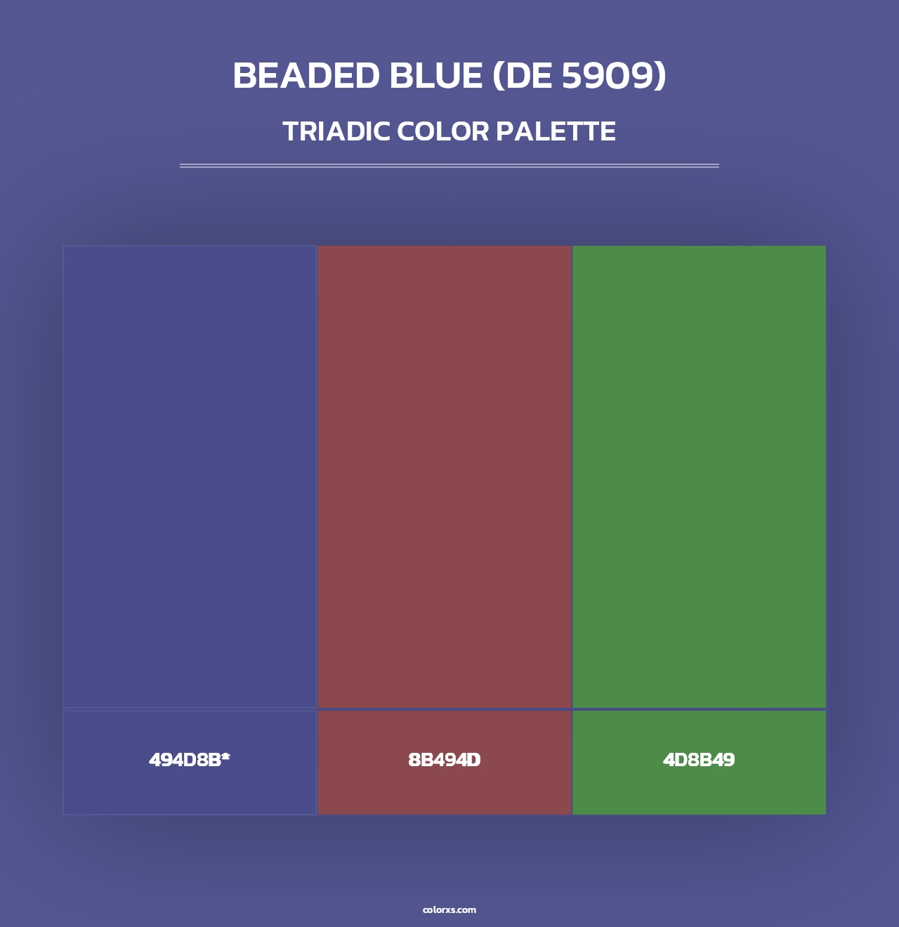 Beaded Blue (DE 5909) - Triadic Color Palette