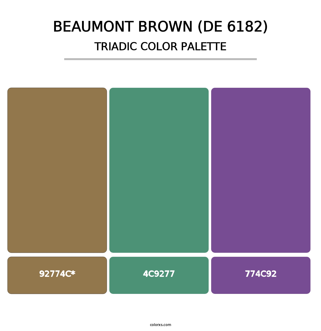 Beaumont Brown (DE 6182) - Triadic Color Palette