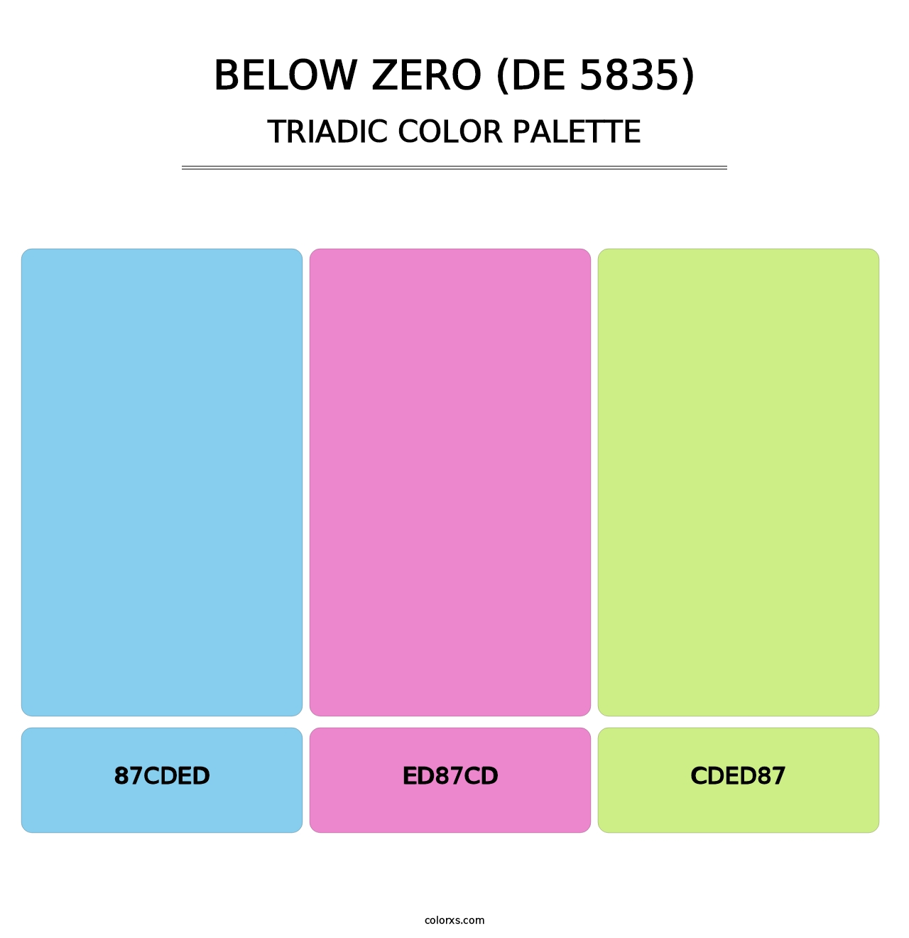 Below Zero (DE 5835) - Triadic Color Palette