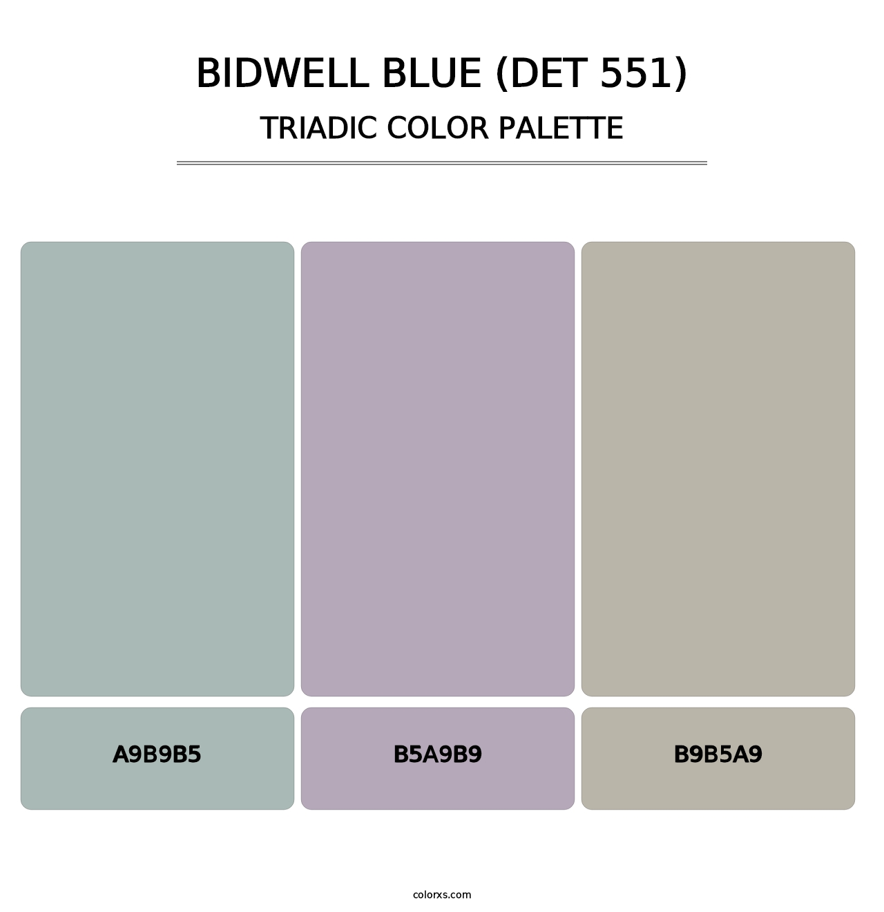 Bidwell Blue (DET 551) - Triadic Color Palette
