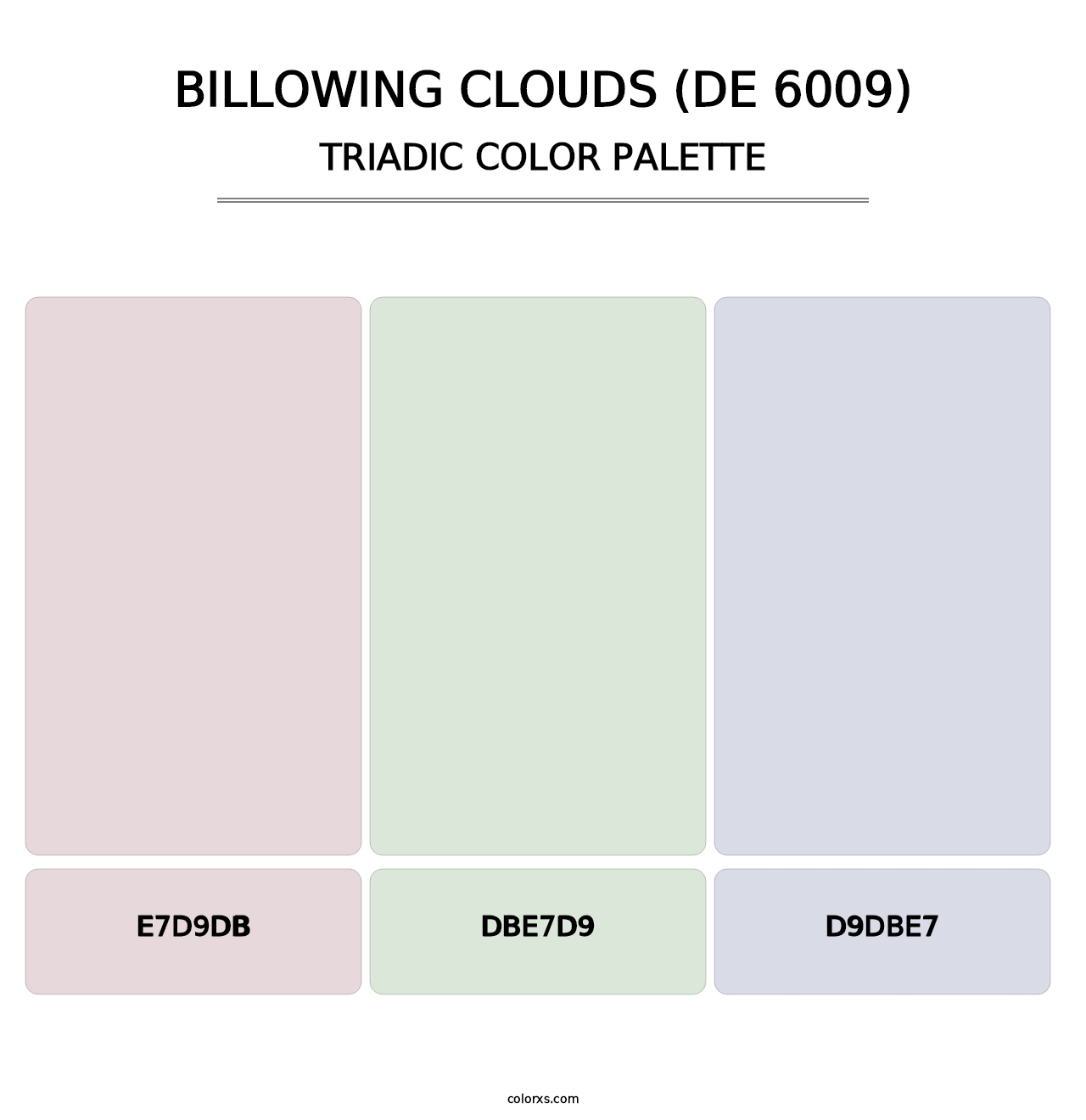 Billowing Clouds (DE 6009) - Triadic Color Palette