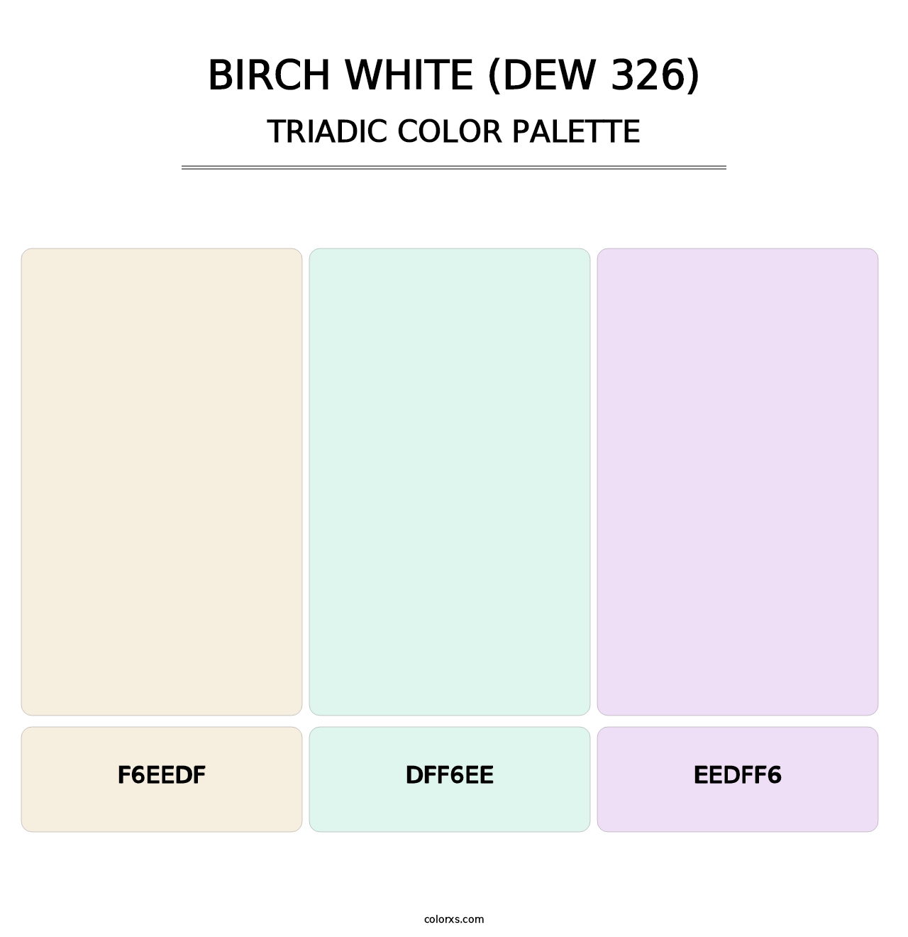 Birch White (DEW 326) - Triadic Color Palette