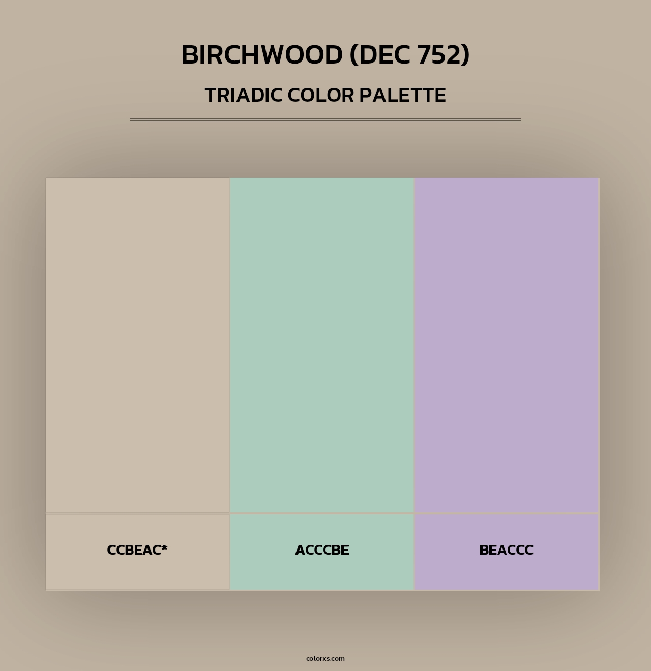 Birchwood (DEC 752) - Triadic Color Palette