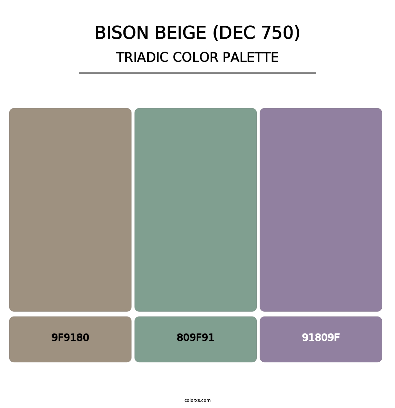 Bison Beige (DEC 750) - Triadic Color Palette