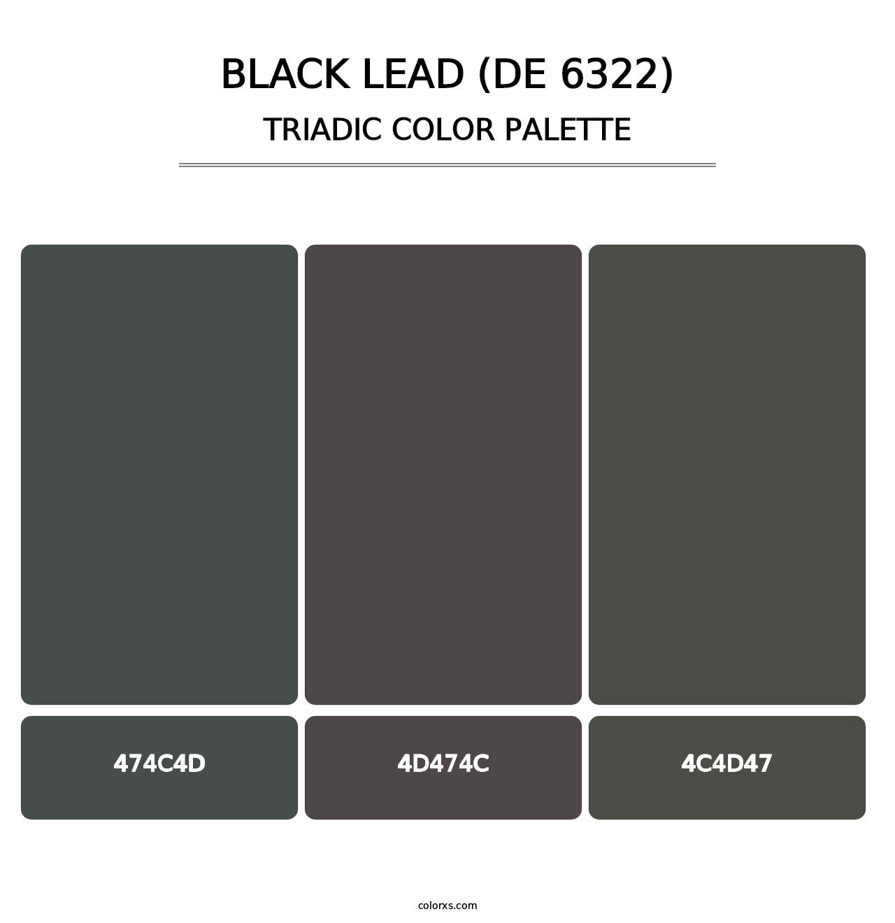 Black Lead (DE 6322) - Triadic Color Palette
