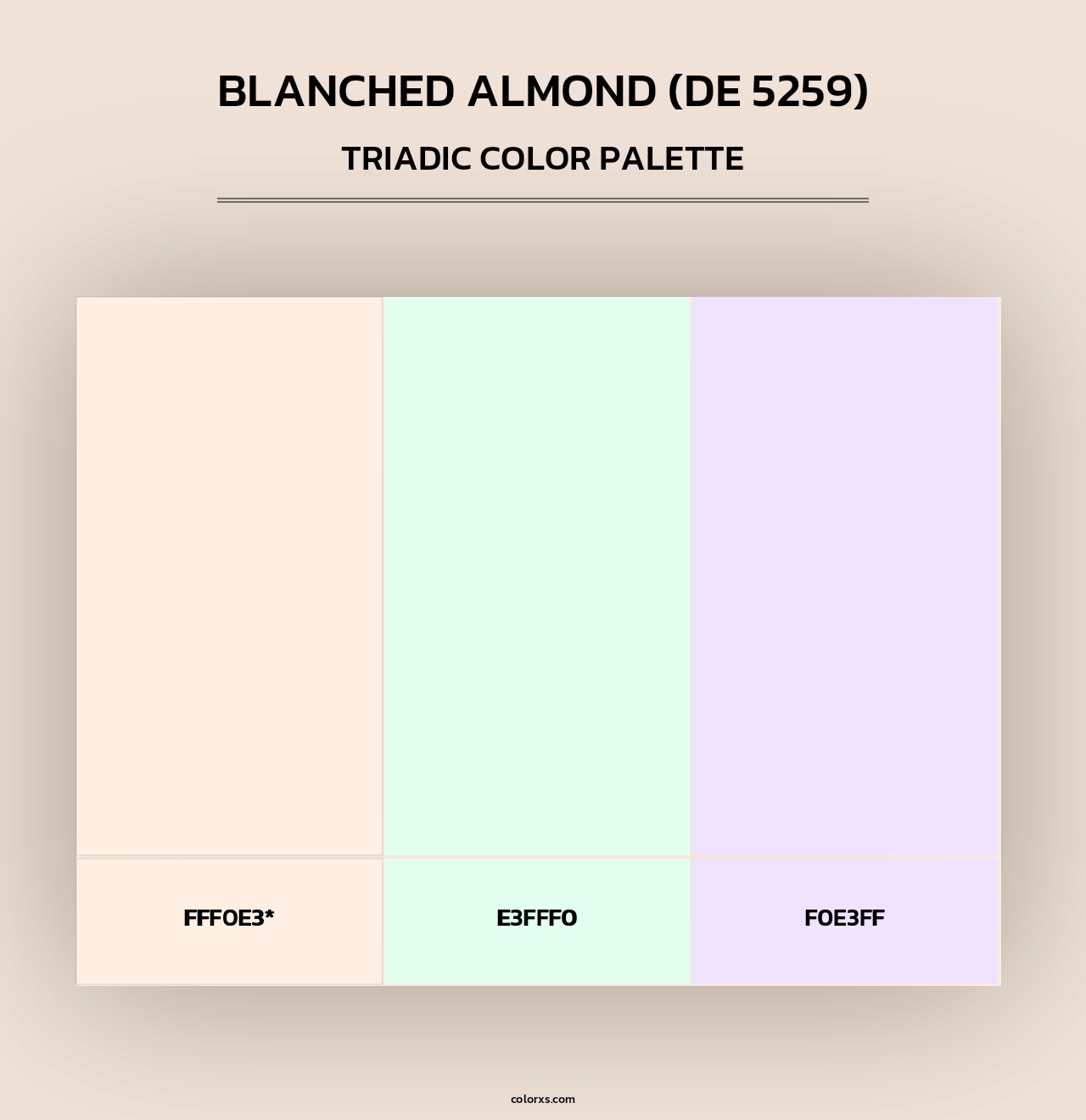Blanched Almond (DE 5259) - Triadic Color Palette