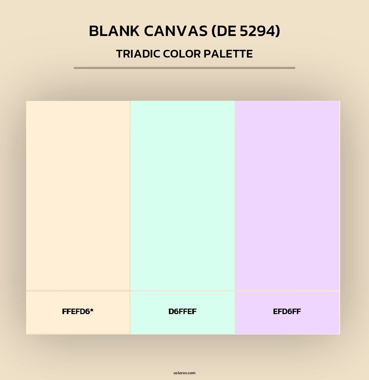 Blank Canvas (DE 5294) - Triadic Color Palette