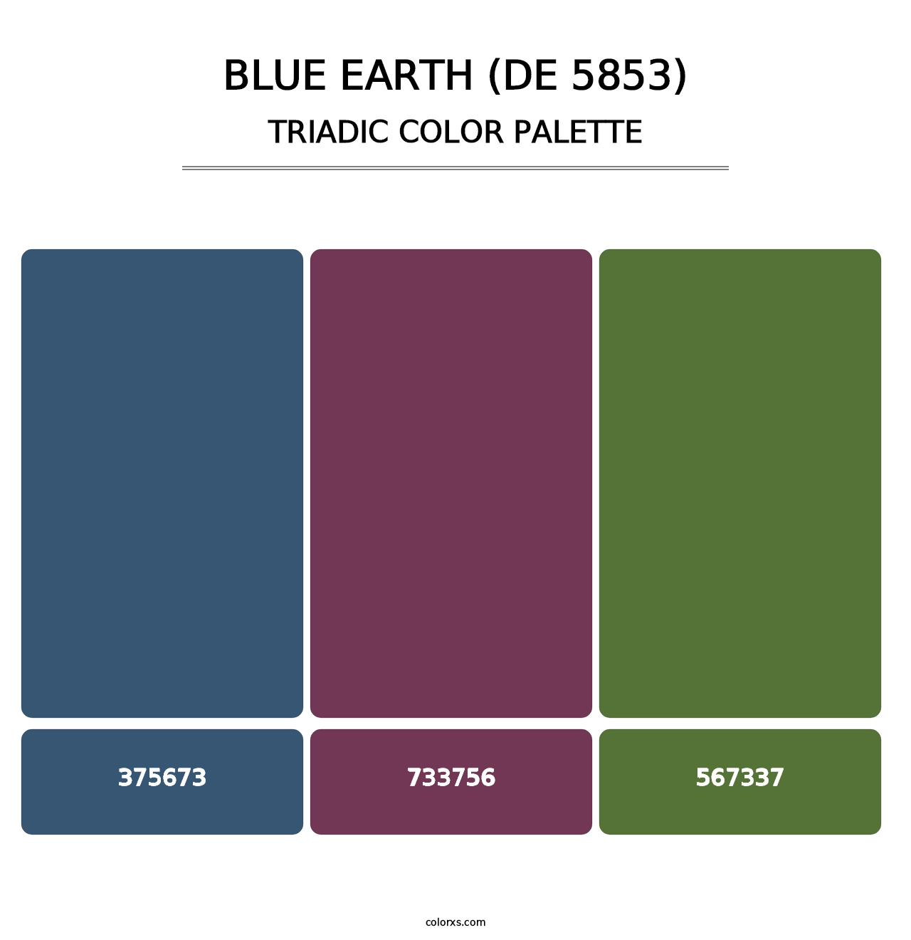 Blue Earth (DE 5853) - Triadic Color Palette