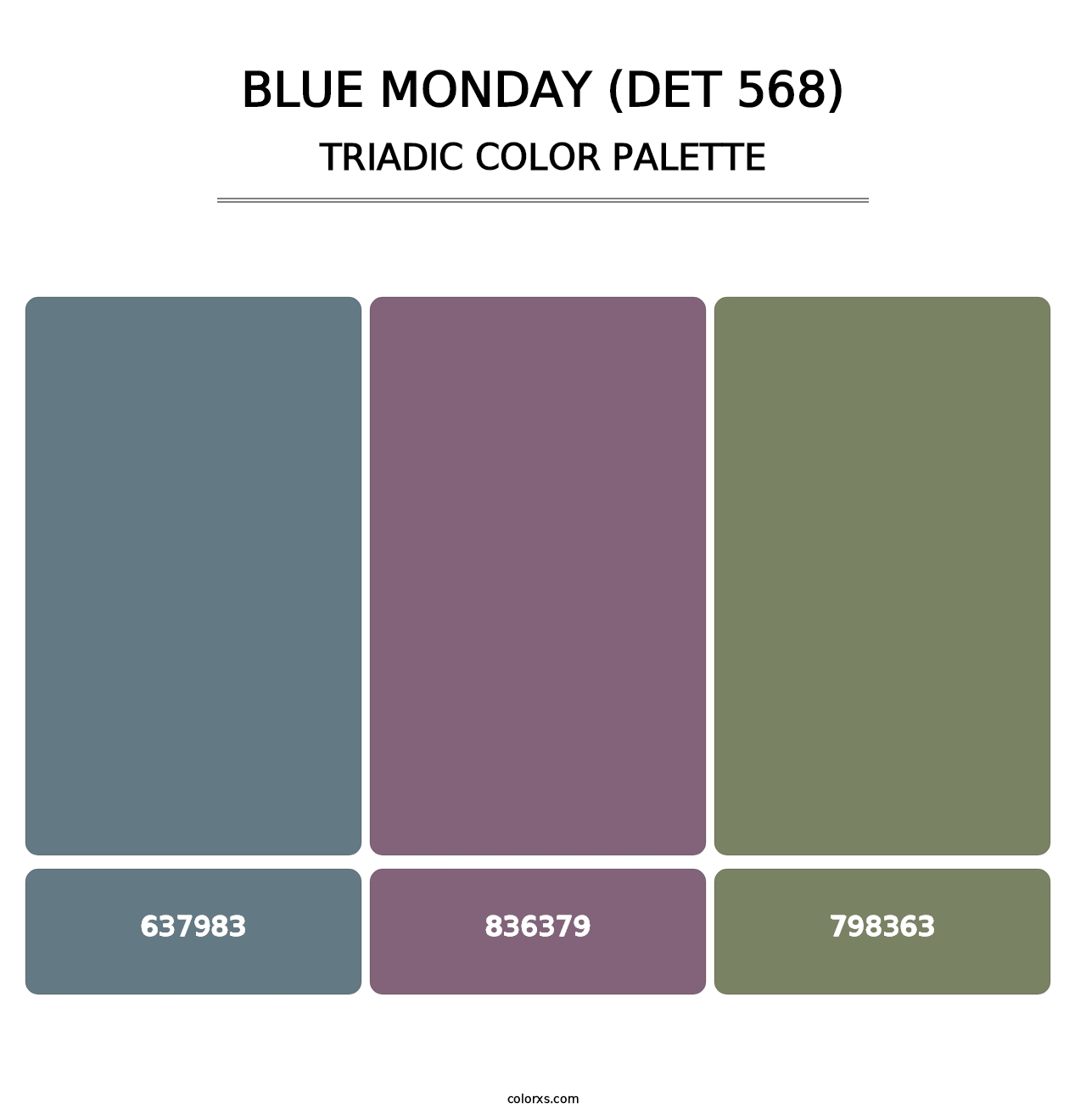 Blue Monday (DET 568) - Triadic Color Palette