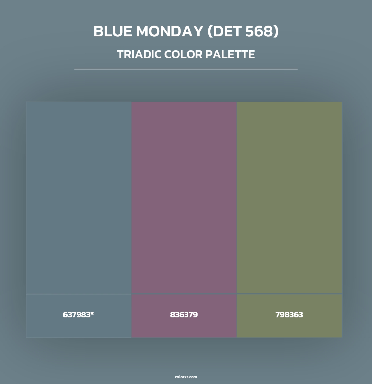 Blue Monday (DET 568) - Triadic Color Palette