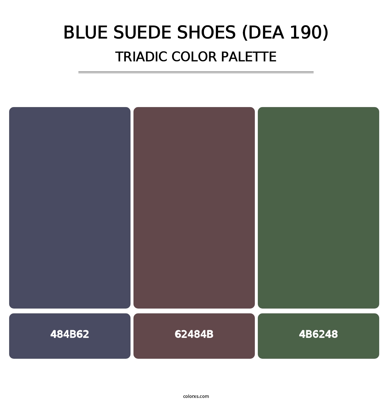 Blue Suede Shoes (DEA 190) - Triadic Color Palette
