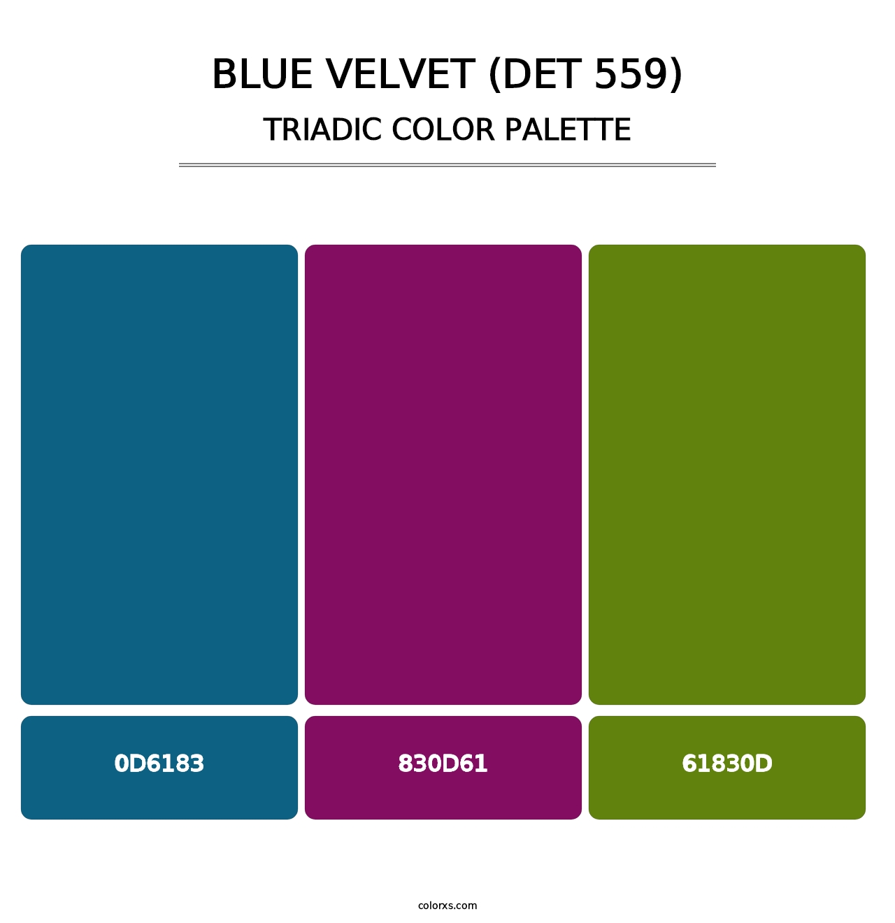 Blue Velvet (DET 559) - Triadic Color Palette