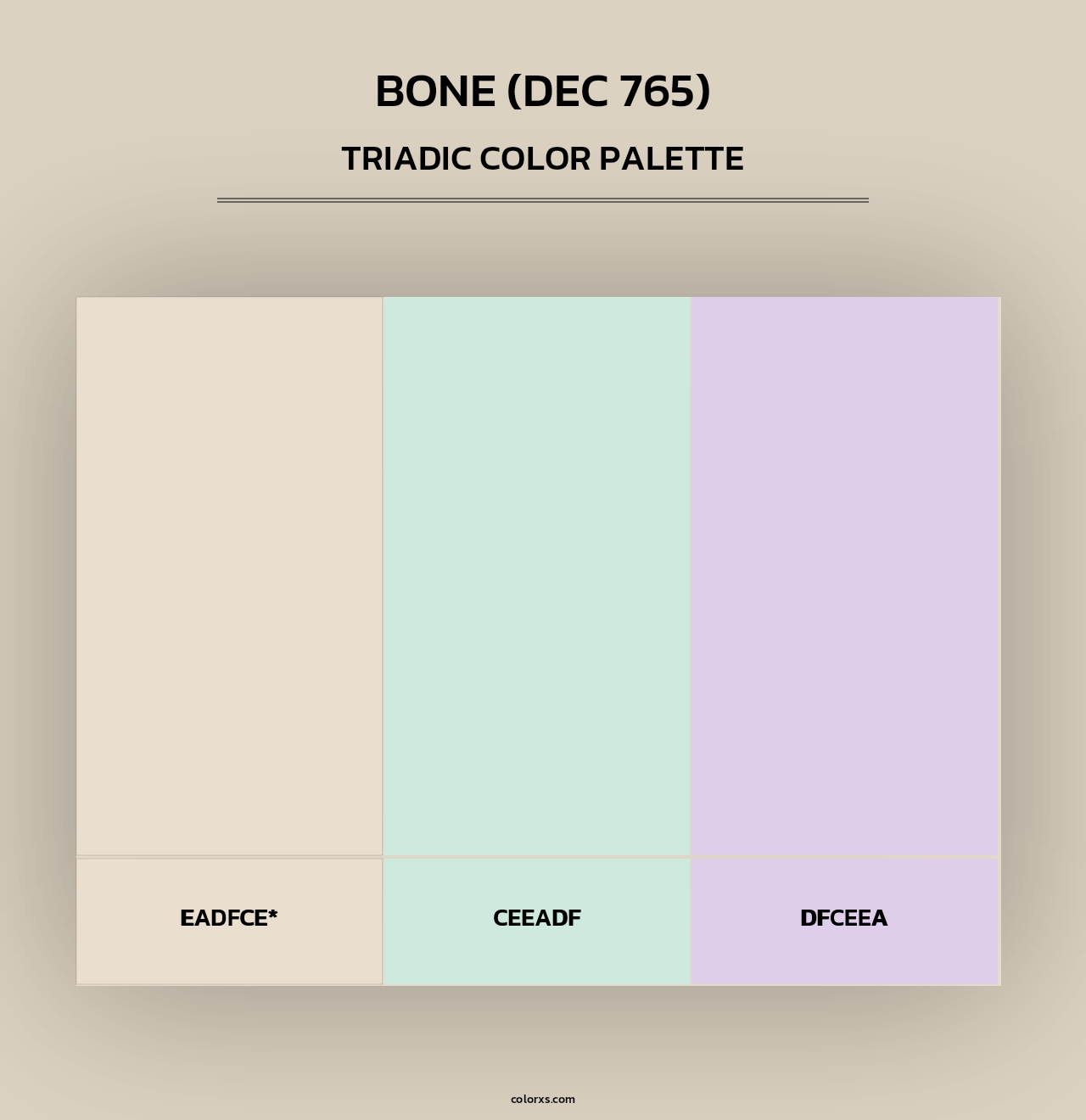 Bone (DEC 765) - Triadic Color Palette