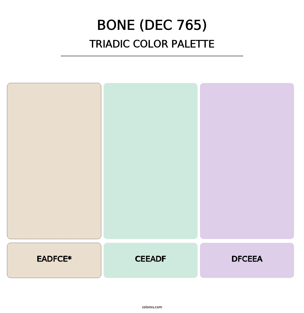 Bone (DEC 765) - Triadic Color Palette