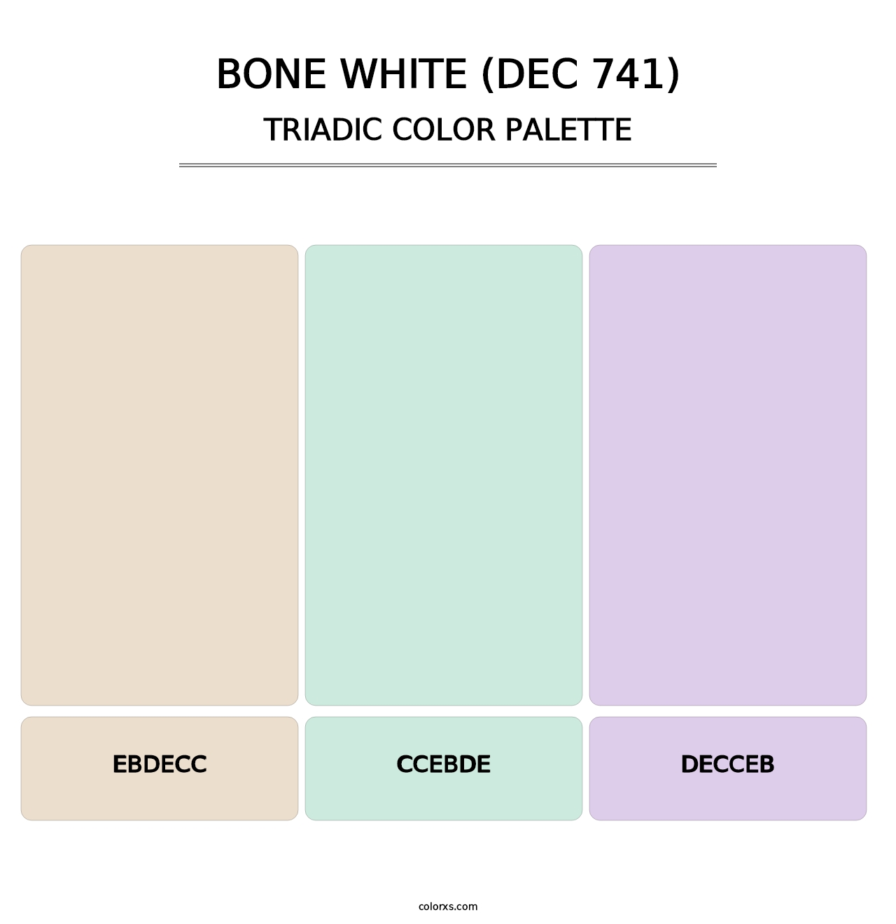 Bone White (DEC 741) - Triadic Color Palette