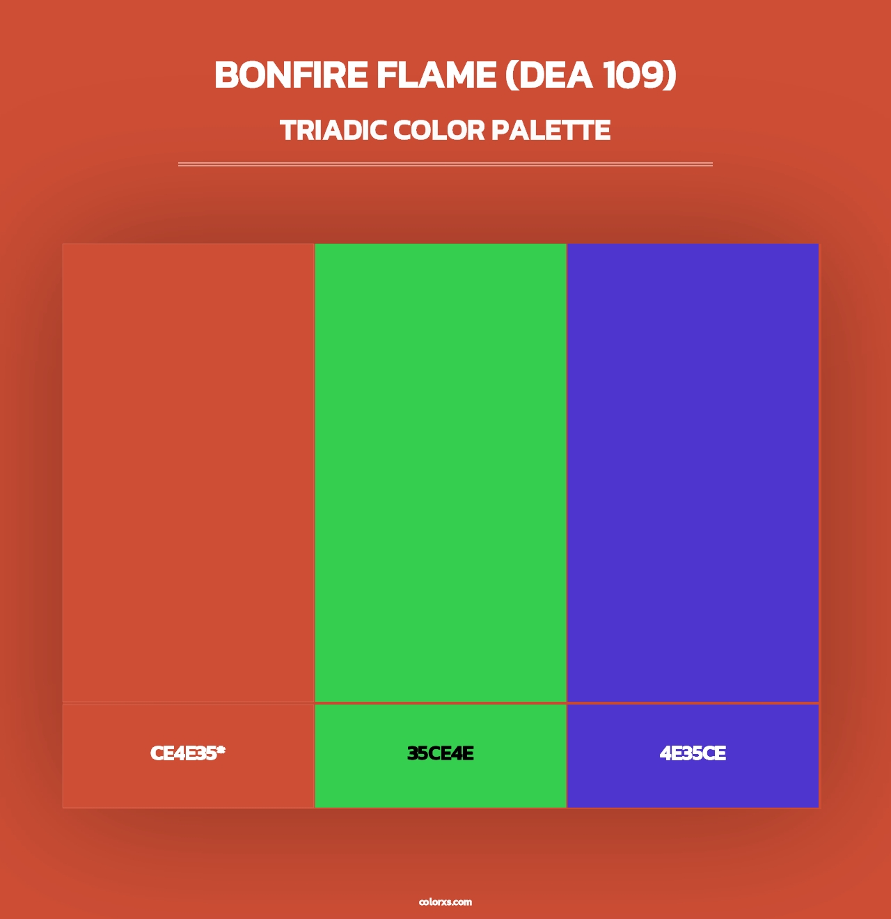 Bonfire Flame (DEA 109) - Triadic Color Palette