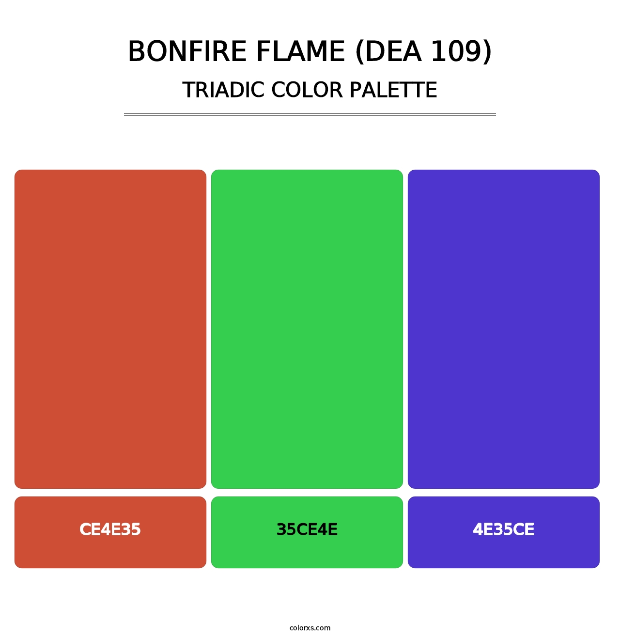 Bonfire Flame (DEA 109) - Triadic Color Palette