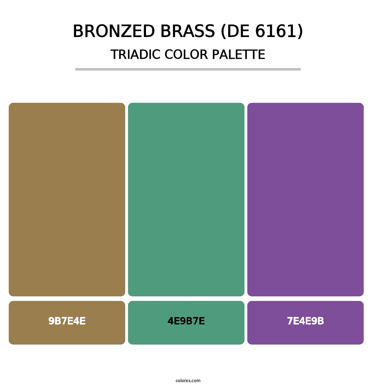 Bronzed Brass (DE 6161) - Triadic Color Palette