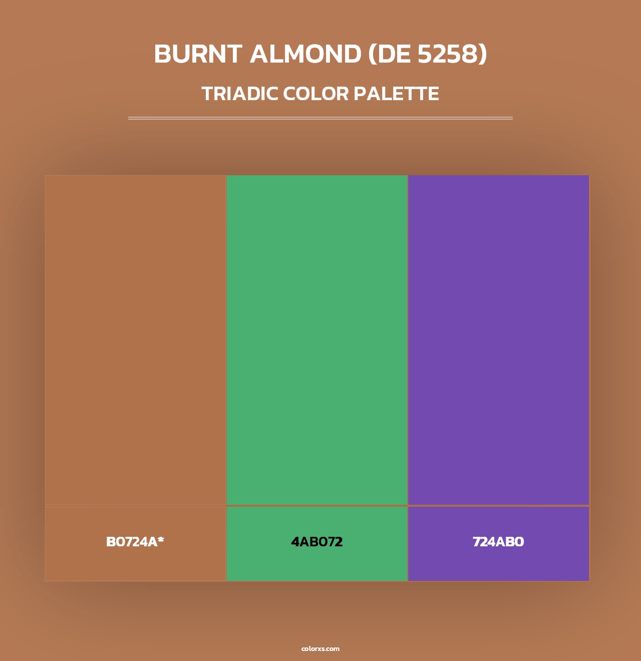 Burnt Almond (DE 5258) - Triadic Color Palette