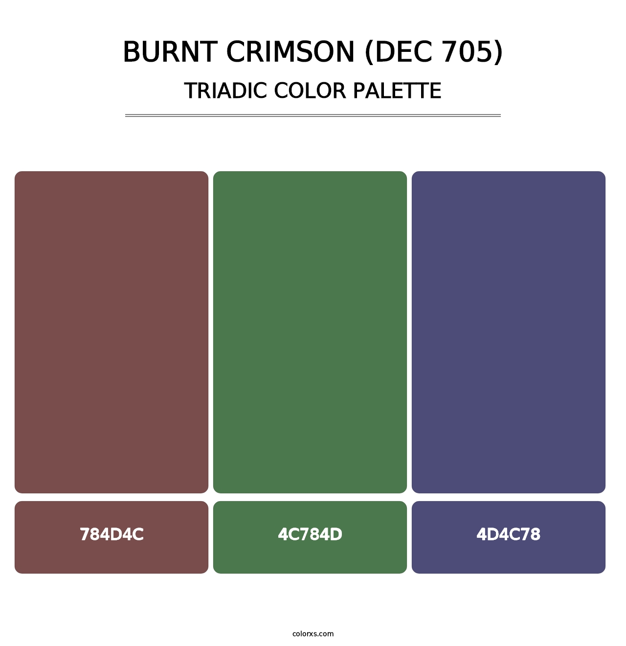 Burnt Crimson (DEC 705) - Triadic Color Palette
