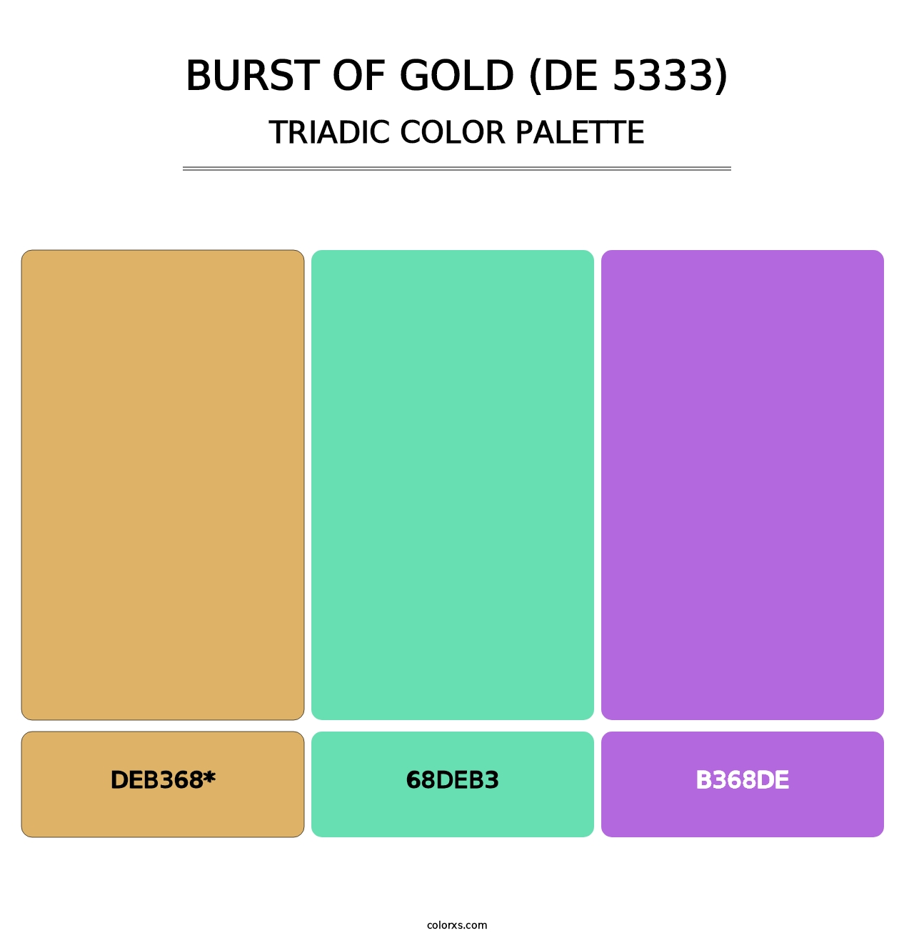 Burst of Gold (DE 5333) - Triadic Color Palette