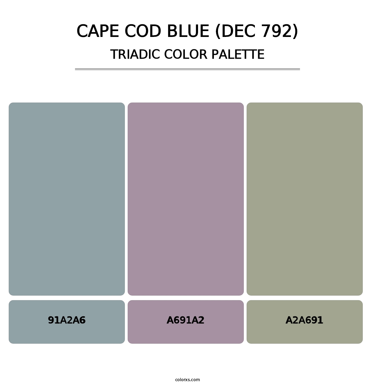 Cape Cod Blue (DEC 792) - Triadic Color Palette
