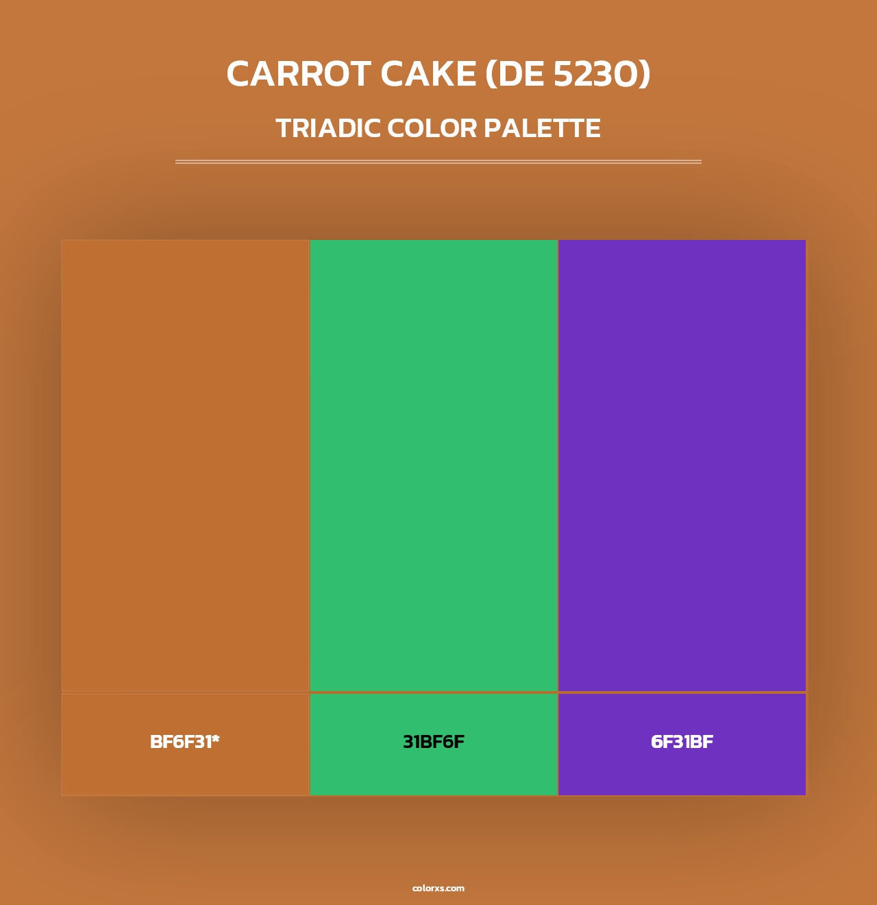 Carrot Cake (DE 5230) - Triadic Color Palette
