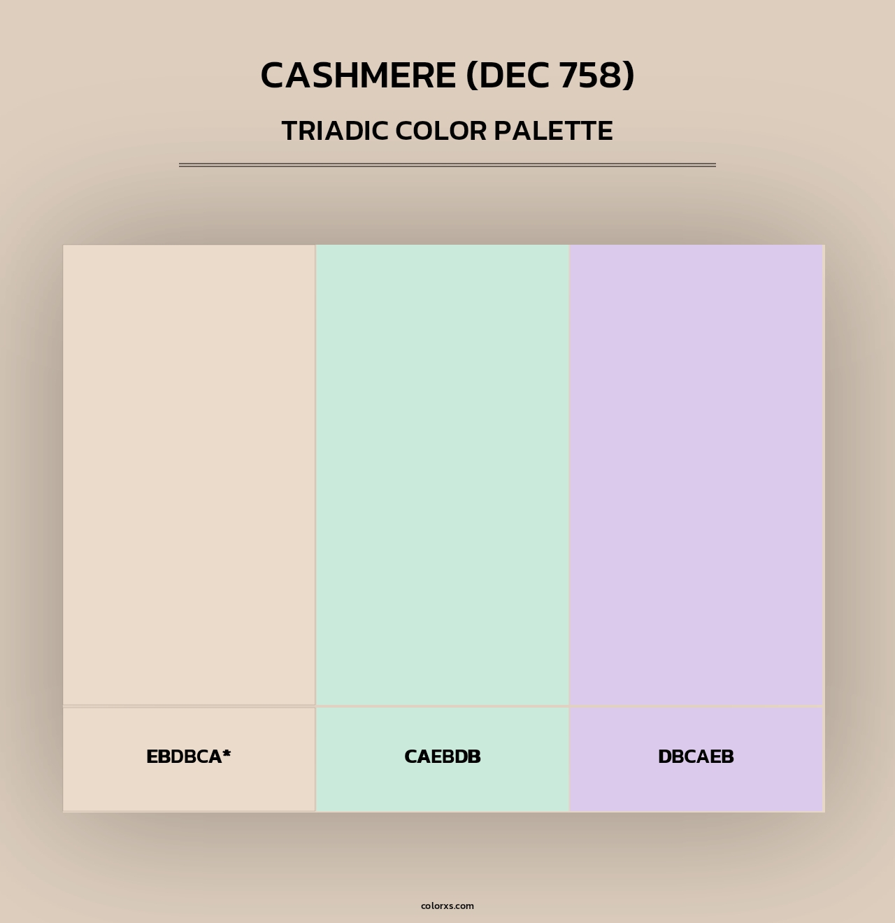 Cashmere (DEC 758) - Triadic Color Palette