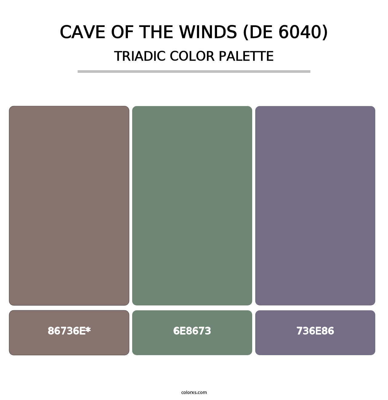 Cave of the Winds (DE 6040) - Triadic Color Palette