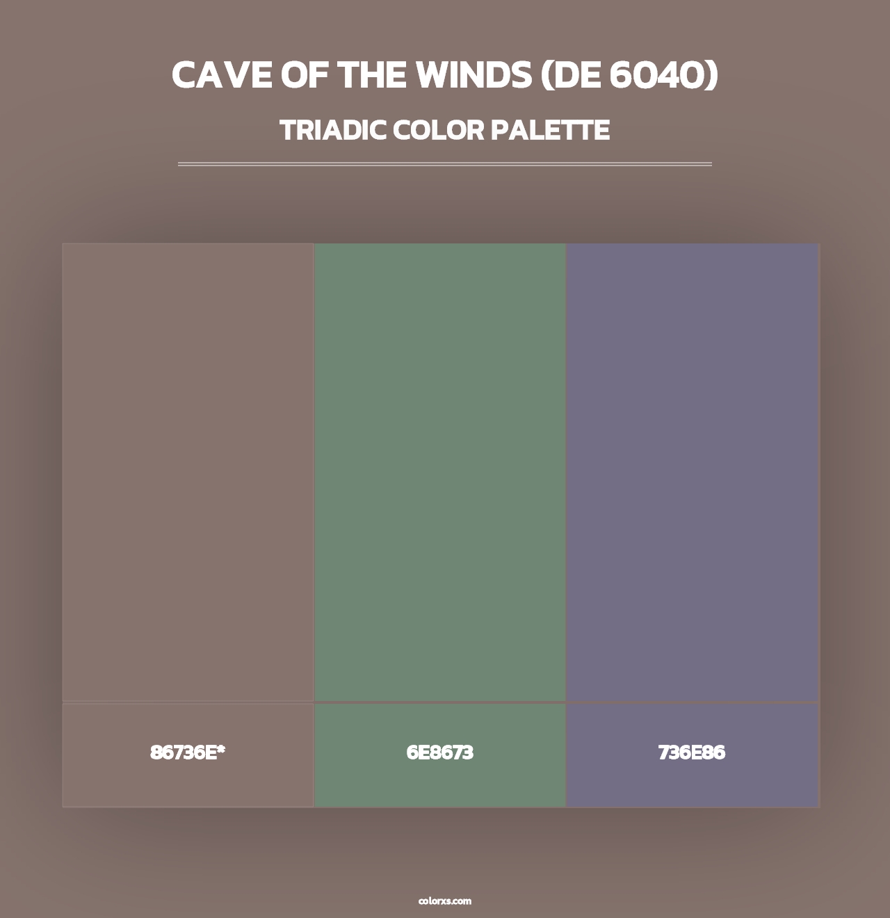 Cave of the Winds (DE 6040) - Triadic Color Palette