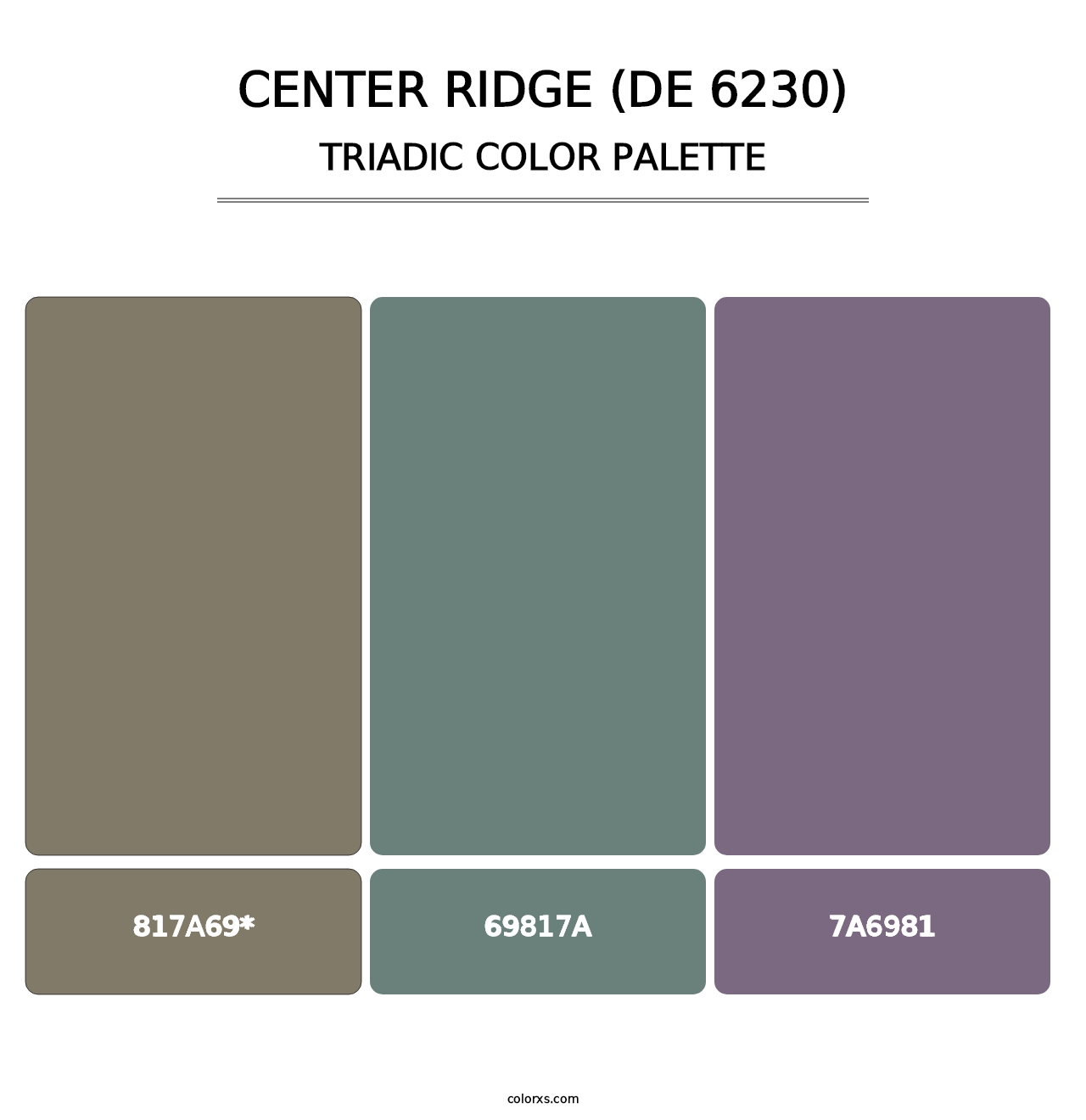Center Ridge (DE 6230) - Triadic Color Palette