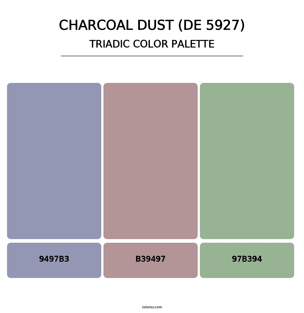 Charcoal Dust (DE 5927) - Triadic Color Palette