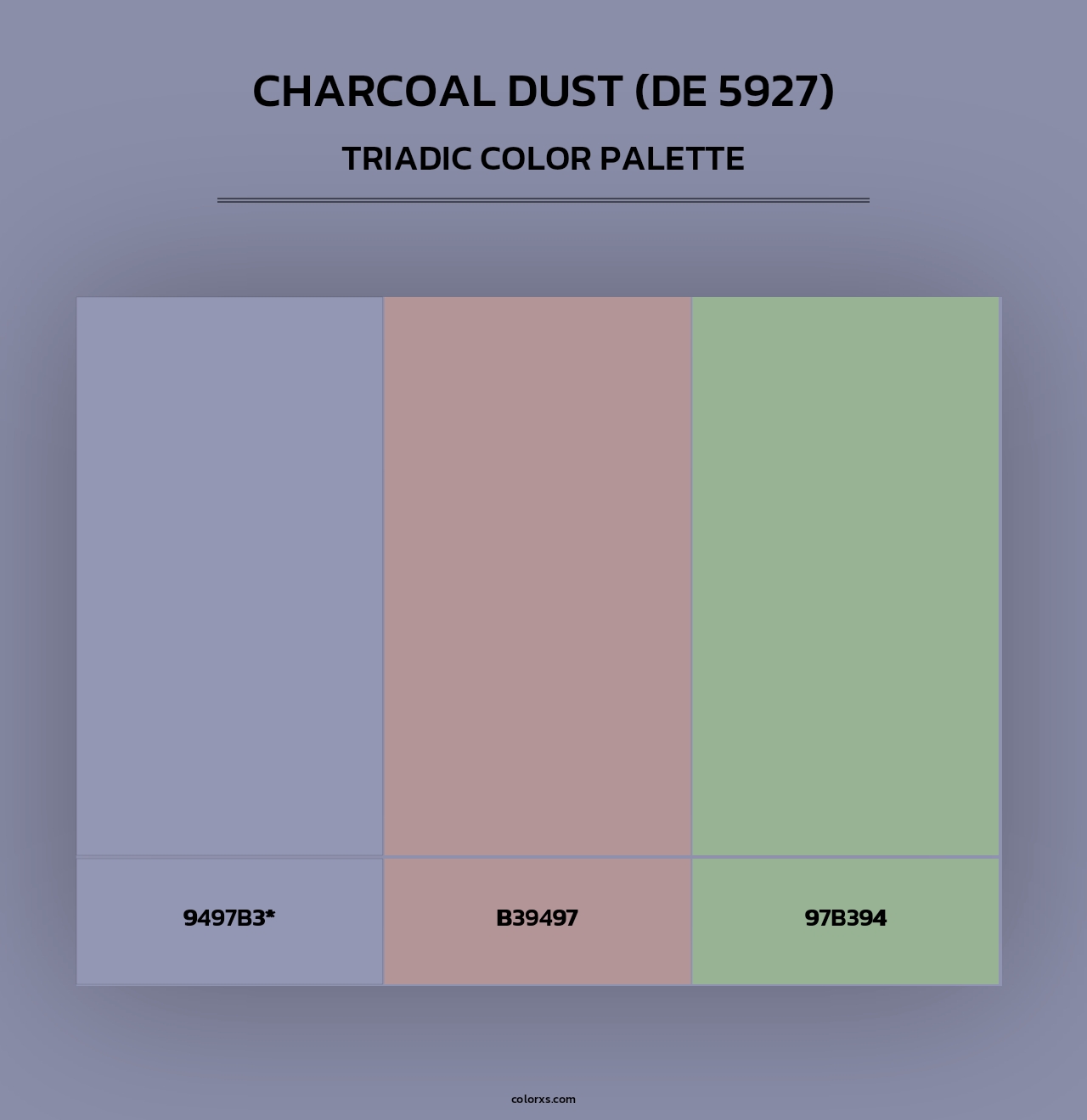 Charcoal Dust (DE 5927) - Triadic Color Palette